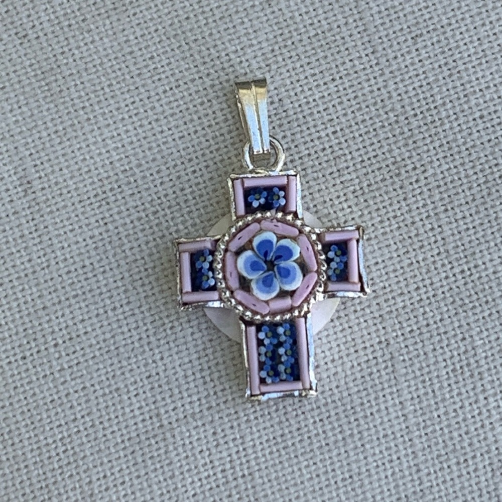 Millefiori cross pendant - NWT